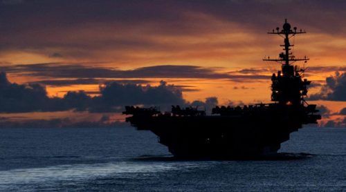 naval-aircraft-carrier-at-dusk